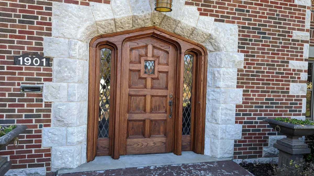 restained front door