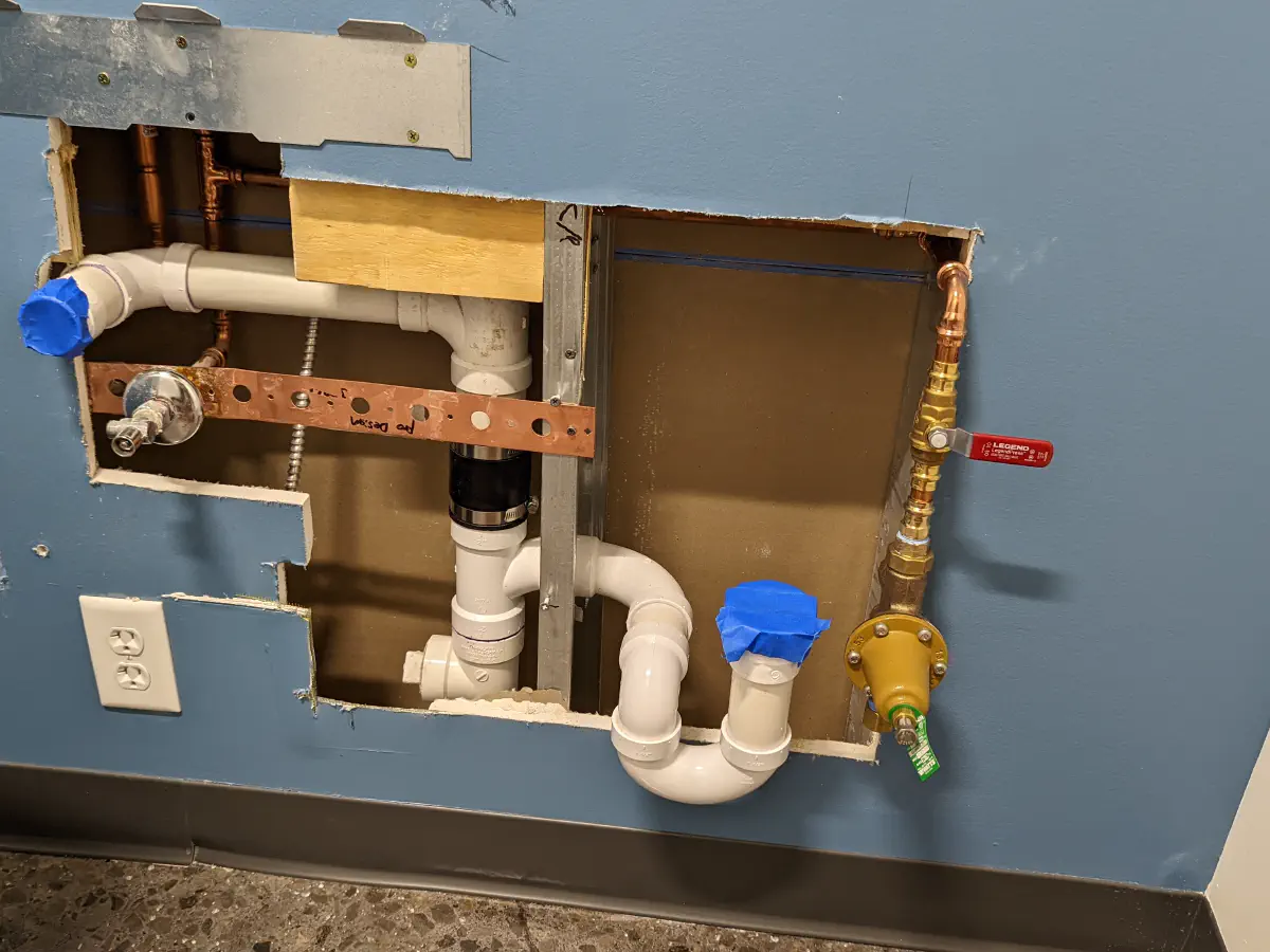 Plumbing wall damage