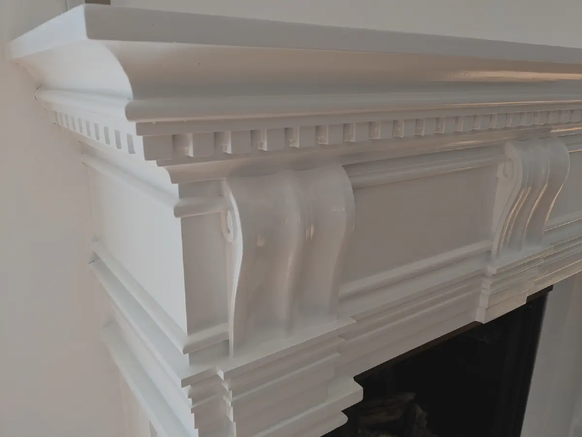 white mantel closeup
