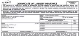 ACORD insurance cert