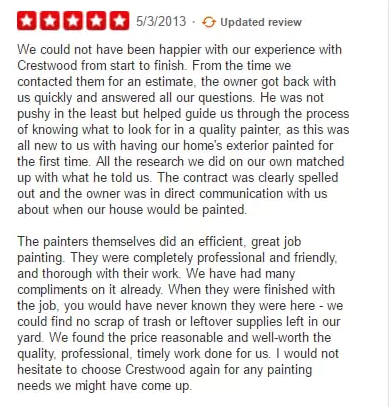 customer review crestwood painting