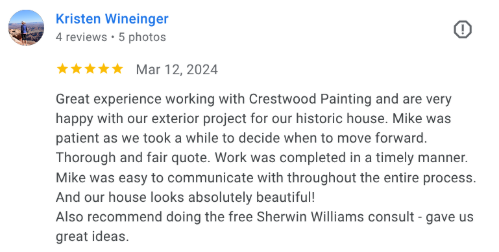 customer review exterior painting